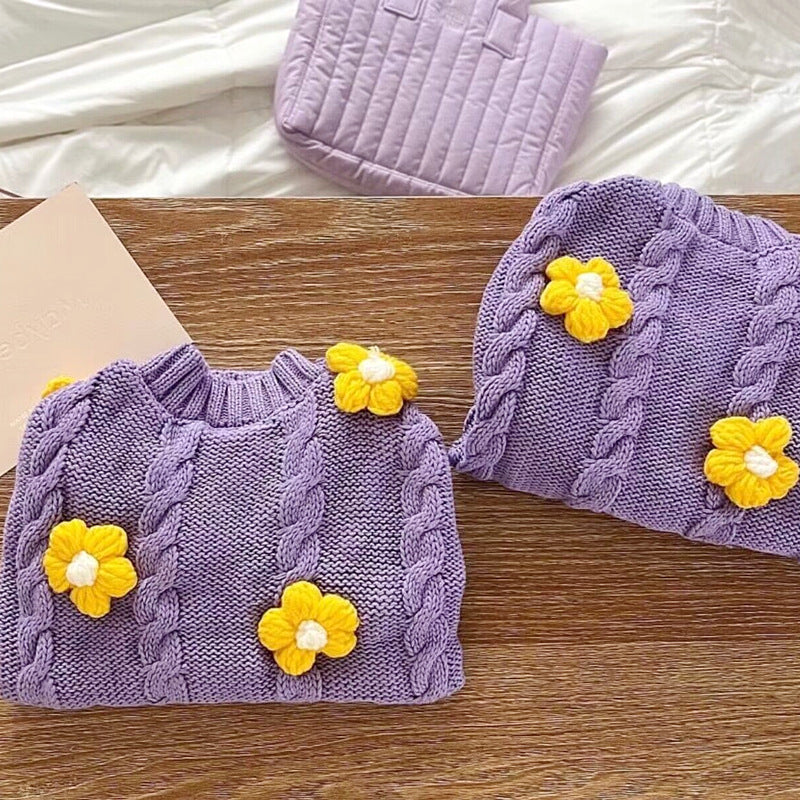 Purple Flower Print Dog Garment