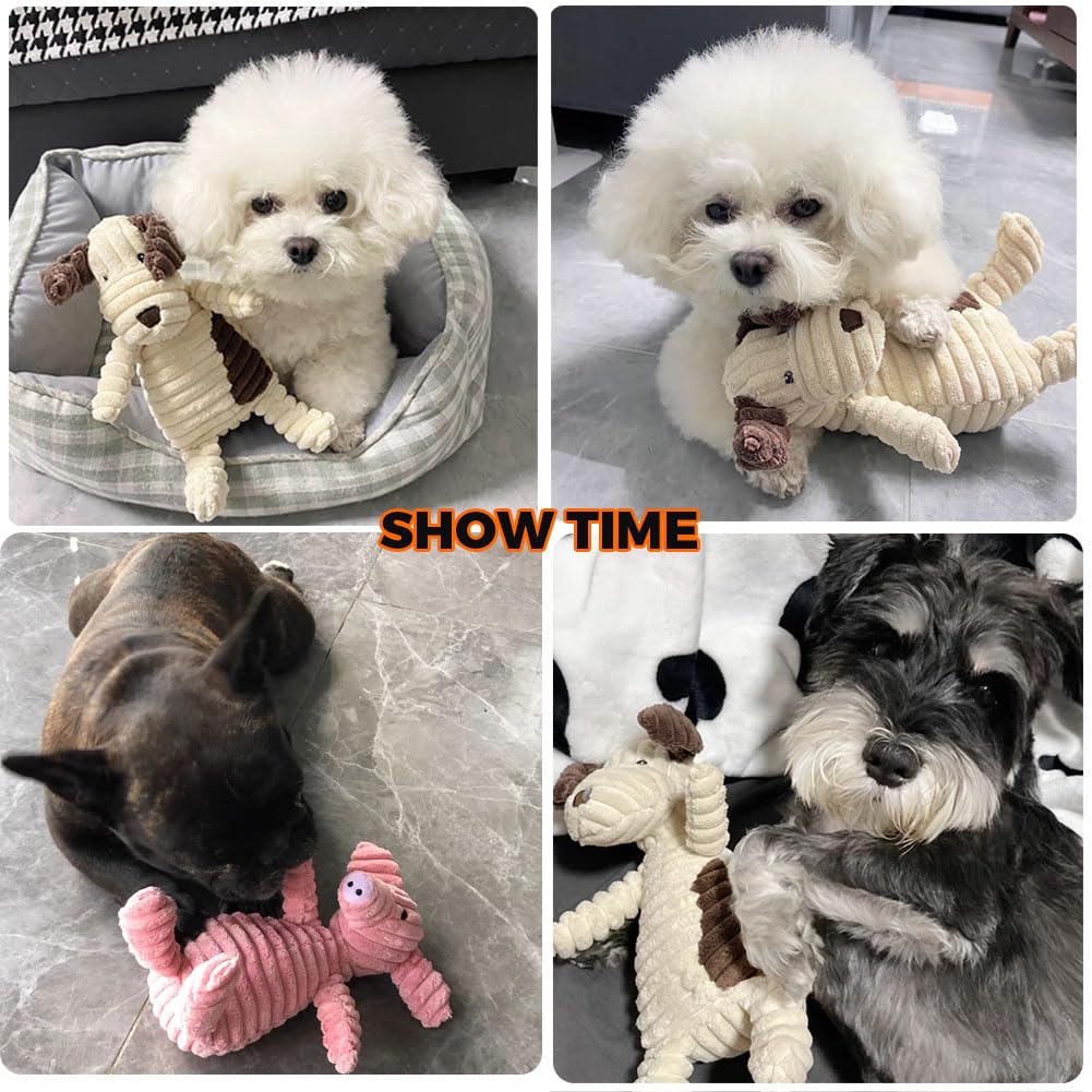 Stuffed Squeaky Dog Toy Bundle For Medium Dogs