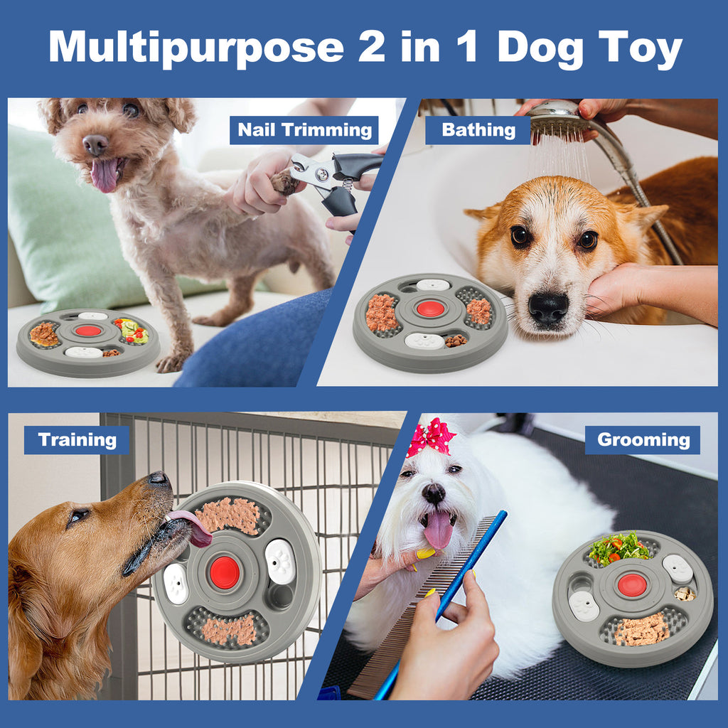 2-in-1 Slow Feeder Dog Bowl and Lick Mat