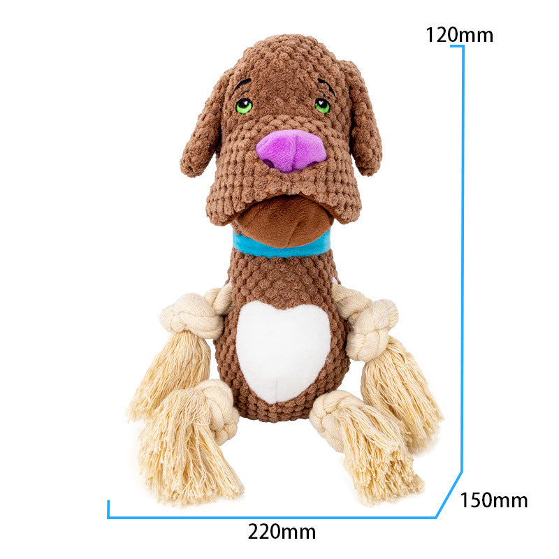 Dog Plush Toy Vocalization Bite-Resistant Cotton String