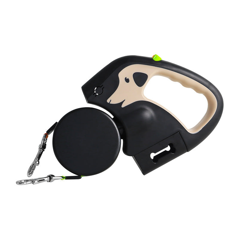 Double-Ended Traction Rope One For Two Automatic Retractable Leash