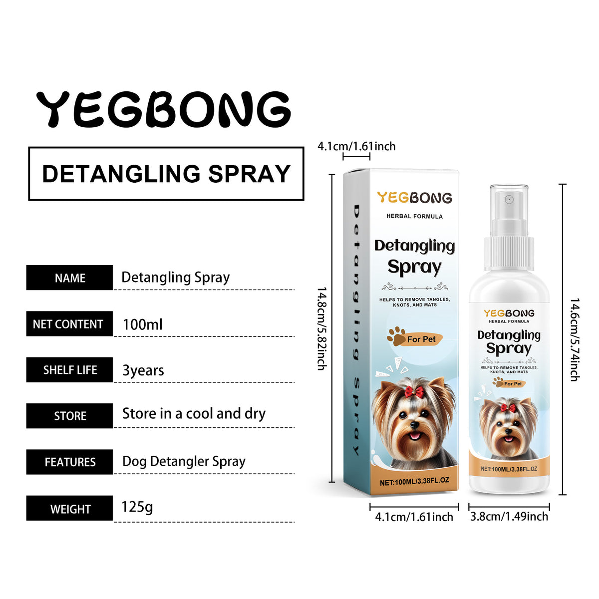 Dog Detangling and Smoothing Care Spray