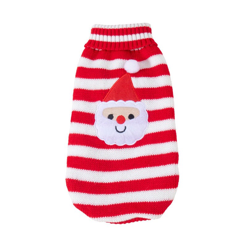 Knitted Christmas Santa Dog Sweater