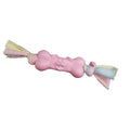 Tpr Dog Bone Cotton Cloth Strips Molar Teeth Relief Toys Pets