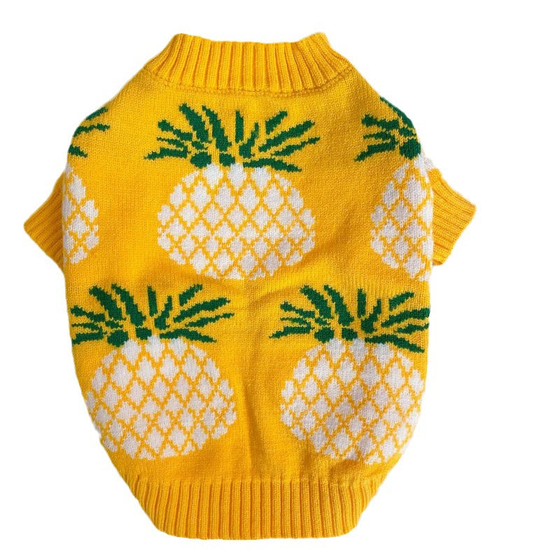Cute Pineapple Print Christmas Pet Clothes
