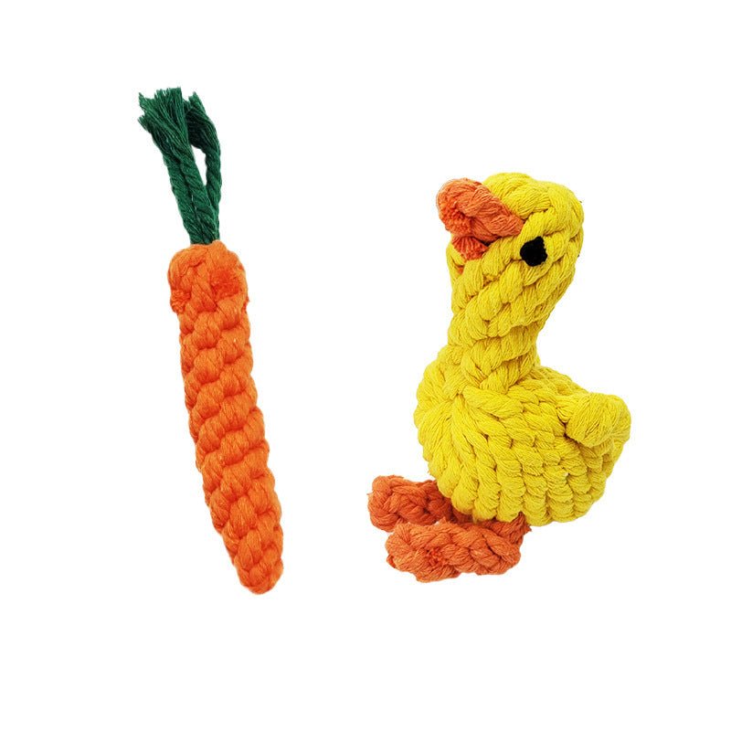 Chew-Resistant Braided Carrot Dog Toy