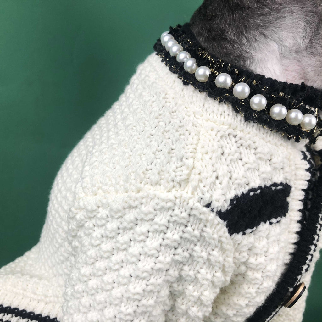 Dog Clothes Spring Small Fragrant Wind Sweater Cardigan Schnauzer Pomeranian