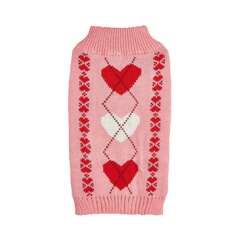 Love Heart Bow Dog Sweater