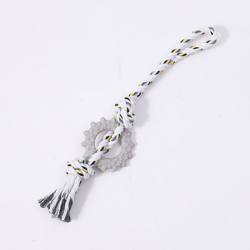 Pet R Toy Cotton Dog Teething Durable Chewable Knot Rope