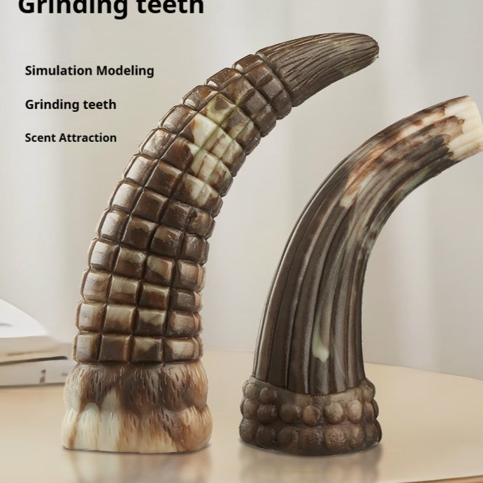 Dogs Bite And Chew On Ox Horns To Grind Their Teeth