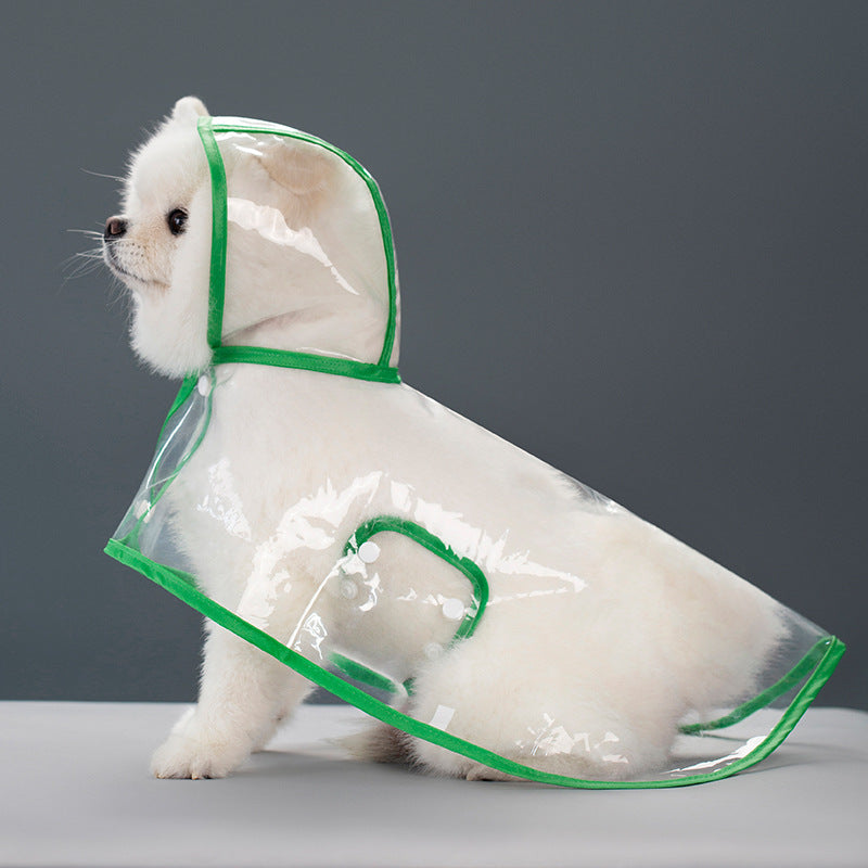 Transparent Plastic Dog Raincoat