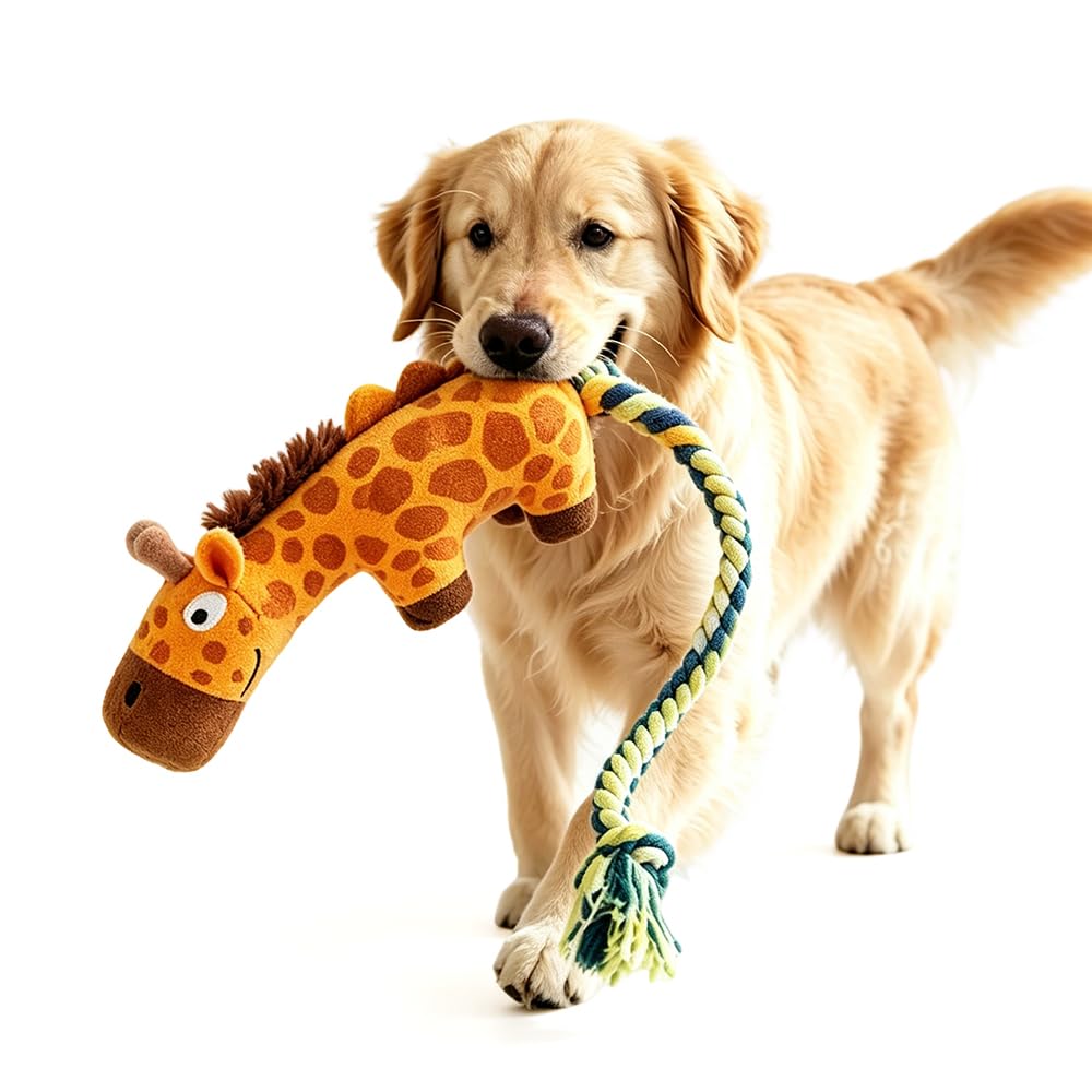Fun Knotty Crocodile Dog Chew Toy For Interactive Play Cotton Rope And Squeaky Plush, Dog Toys For Chewers, Fetch And Tug-Of-War For Small T