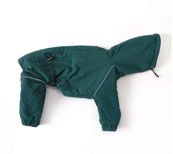 Zippered Cotton-Padded Pet Windbreaker Hoodie Jacket