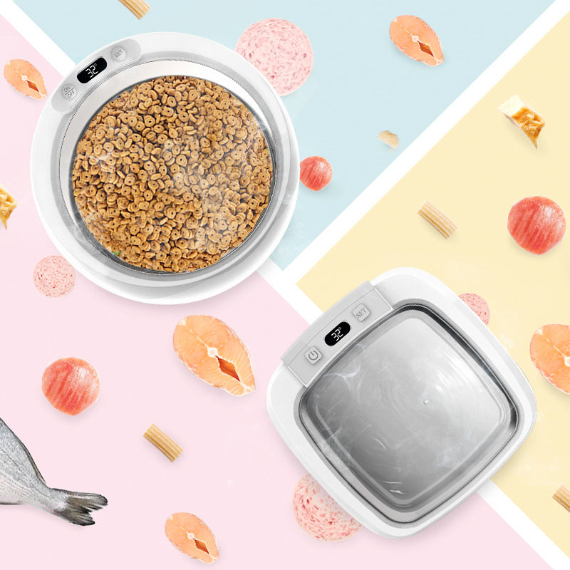 Round Stainless Steel Smart Heating Bowl Feeder