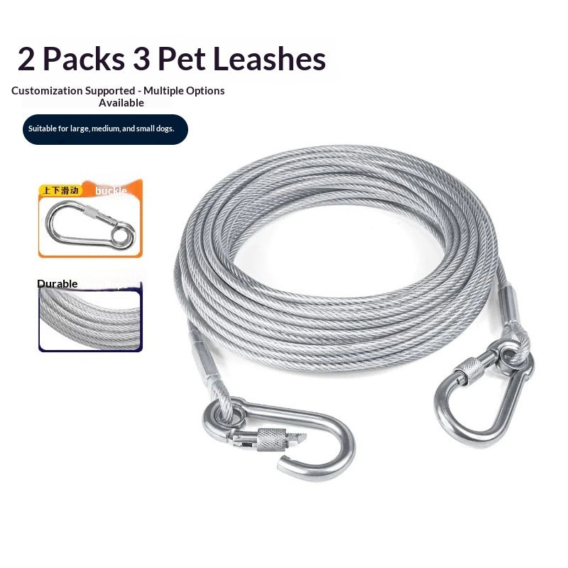 Cross-Border Bestseller Extended Dog Leash Stainless Steel Dog Chain