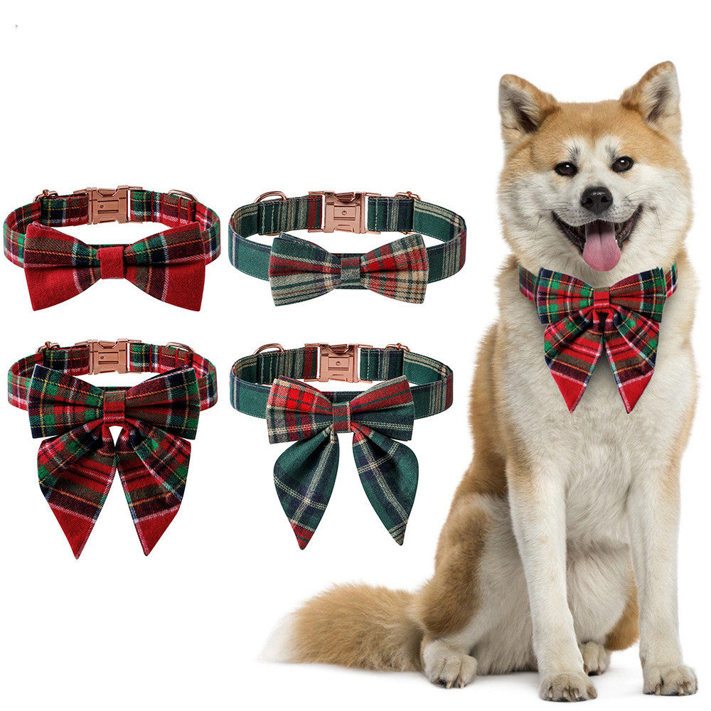 Christmas Dog Collar With Rose Gold Buckle