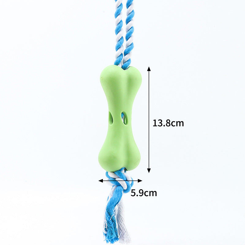 Pet Porous Leaking Bone Rope Knot Toy Gnawing Teeth To Relieve Boredom Can Put Beef Strips Cheese Dog Toy