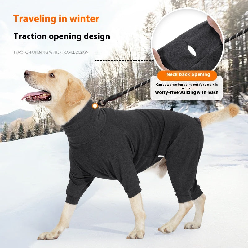 High-Collar Warm Polar Fleece Dog Coat