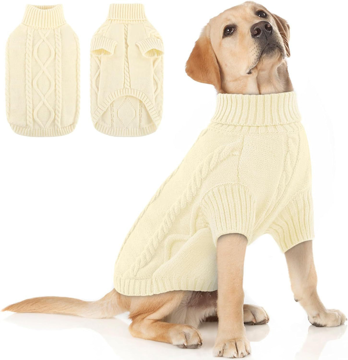 Solid-Color Knitted Pet Sweater