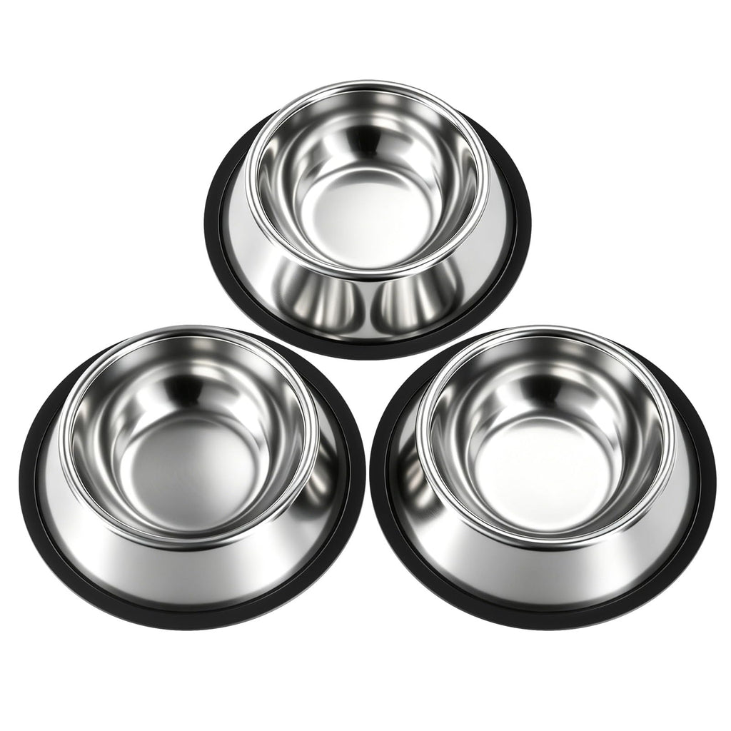 3-Pack Stainless Steel Non-Slip Dog Bowls