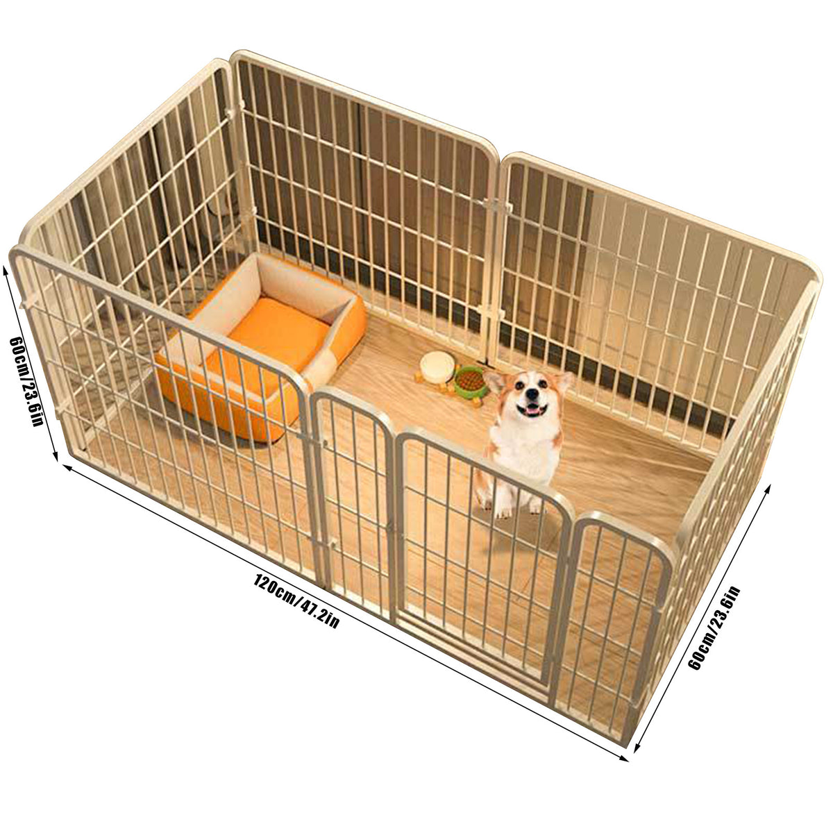 6Panel Dog Pet Puppy Playpen Metal Indoor Outdoor Dog Fence For Small Medium Dog