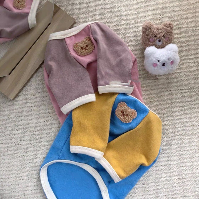 Korean Bear-Themed Pullover Pet Sweater