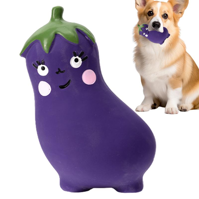 Cute Vegetable Dog Chew Toys Cartoon Onion Eggplant Teething Toy Puppies Latex Reusable Teethers Vegetable Figures For Dogs