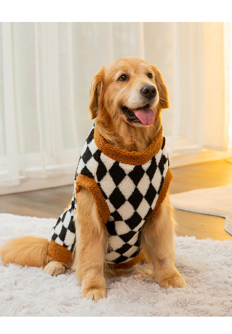 Autumn Winter Fluffy Cotton-Padded Dog Vest