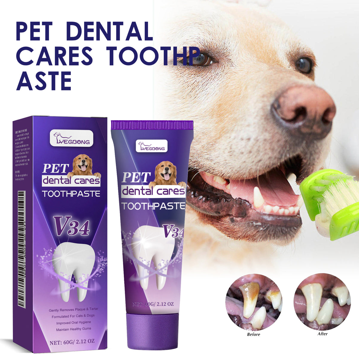 Pet V34 Toothpaste 60G 1Box