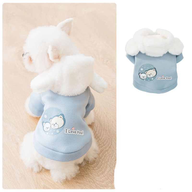 New Hooded Sweater Cute Bear Two-Legged Clothes Small Dog Pet Clothes