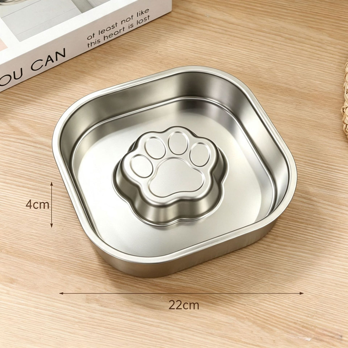 Thickened Stainless Steel Slow-Feed Dog Bowl
