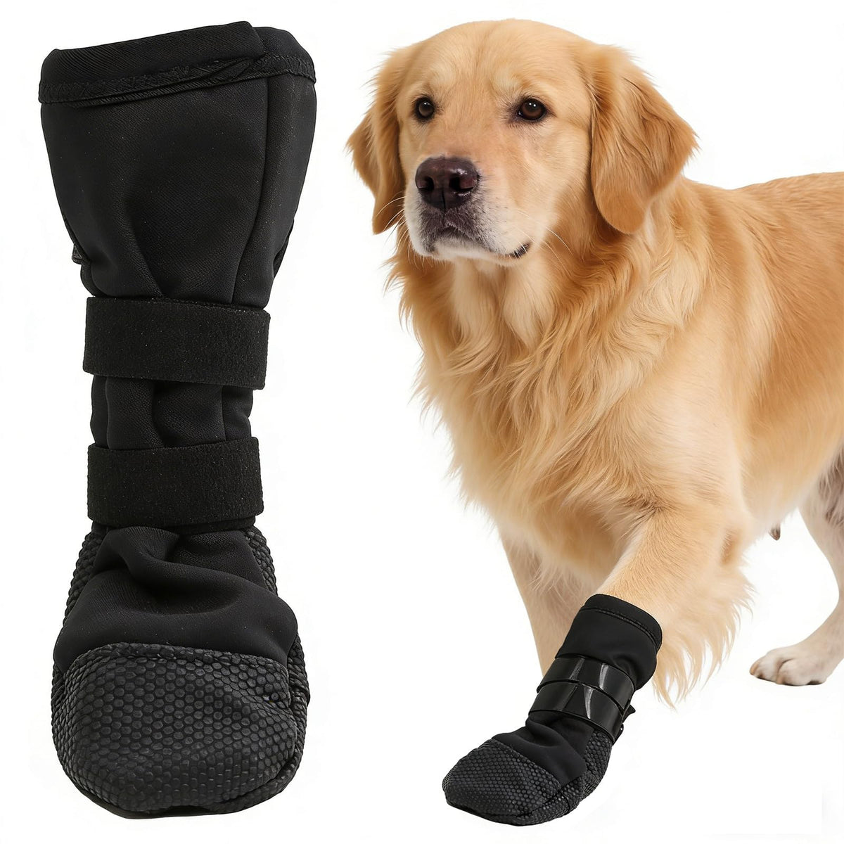 Dog Recovery Boot For Injured Paws - Breathable Dog Shoes With Non-Slip Sole & Self-Adhesive Strap, Dog Bootie To Protect Wounds From Lickin
