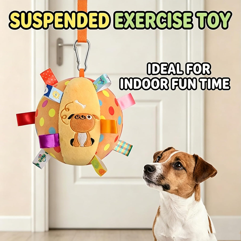Colorful Squeaky Hanging Dog Toy With Bell