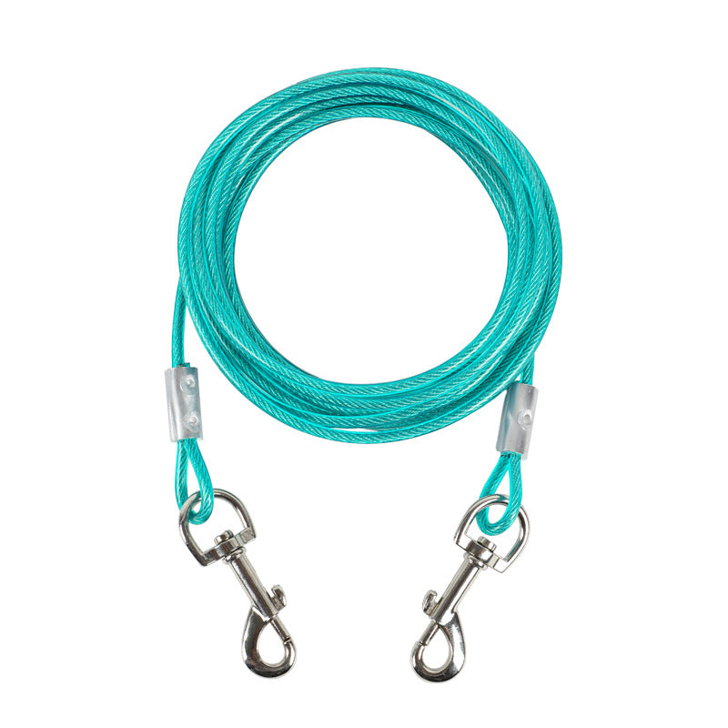 Hand Holding Rope Iron Chain Double-Headed One For Two Dog Leash