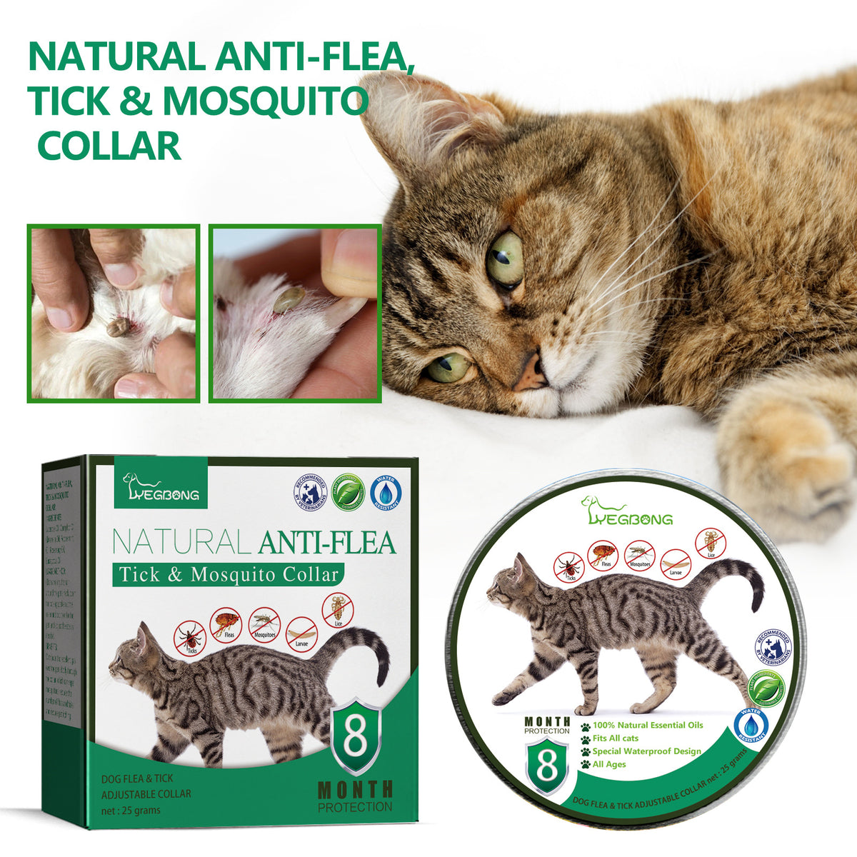 Pet Insect-Proof Collar Adjustable Insect Repellent