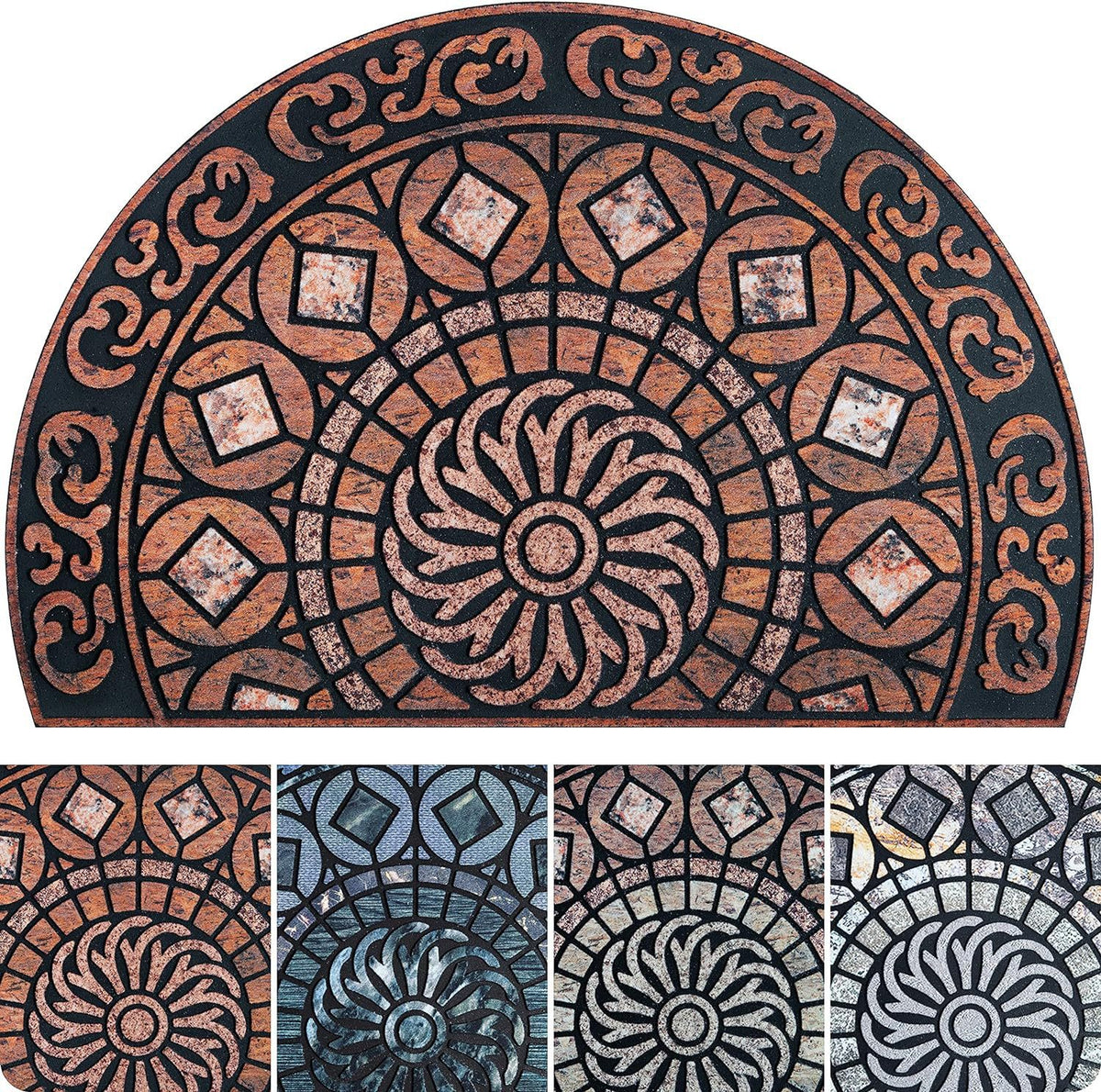 American-Style Semi-Circular Household Entrywaybathroom Absorbent Non-Slip Doormat