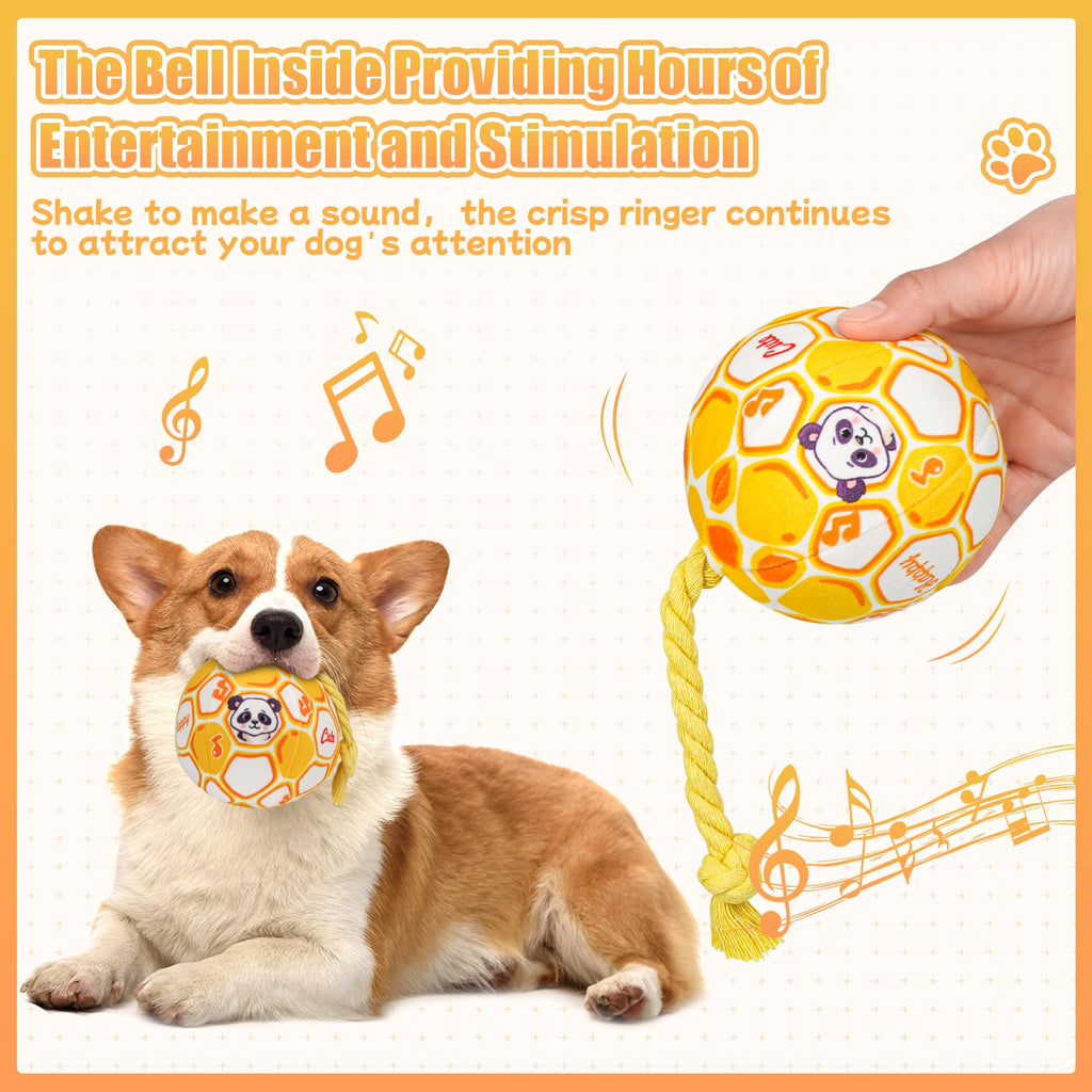 Plush Dog Ball Toy With Knotted Rope