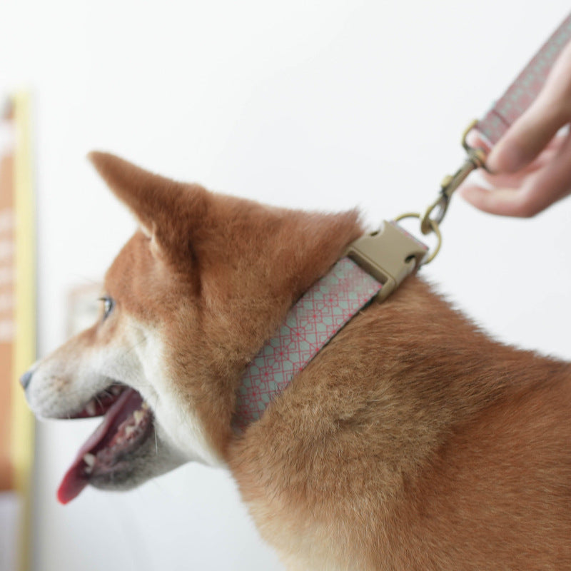 All-Season Mint-Glazed Plaid Pet Collar