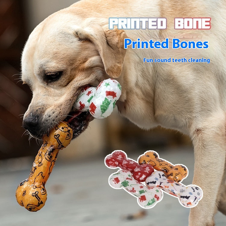 Printed Bone Tpr Material Nibbling Sound Toy