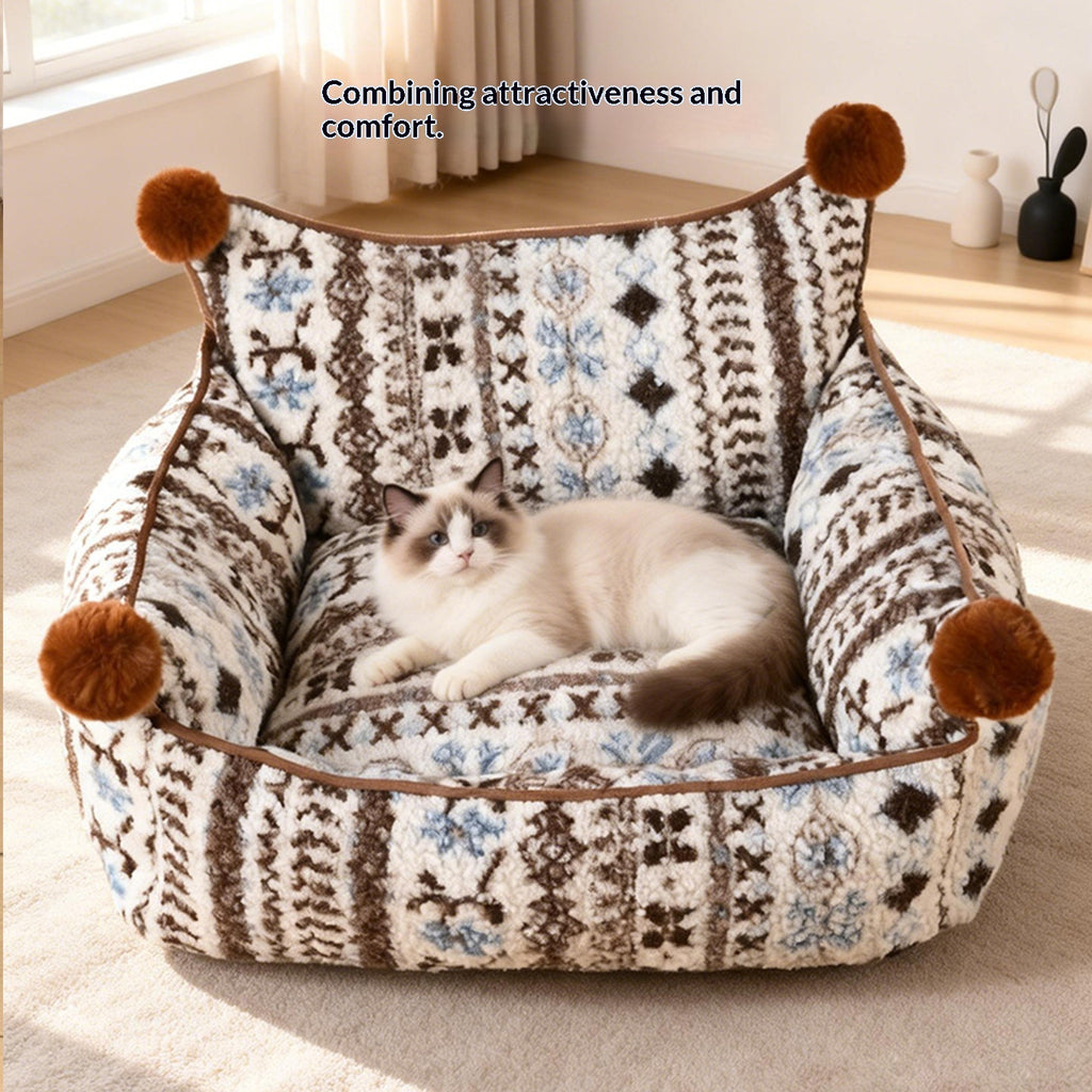 Detachable And Washable Pet Sofa Bed, Warm Winter Nest