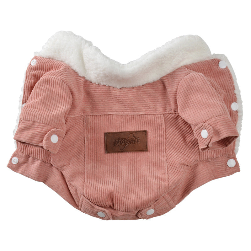 Korean Lambswool Fleece-Lined Padded Dog Coat