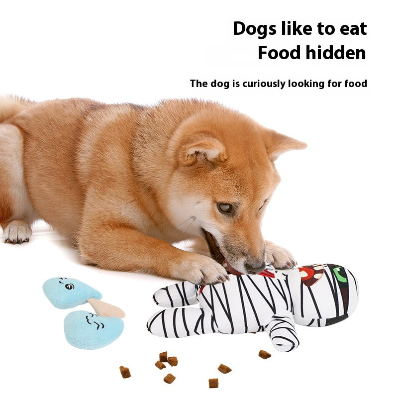 Pet Interactive Toy Plush Mummy Hiding Food