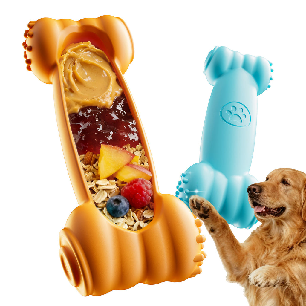 2-Piece Set Of Dog Lick Bones Slow-Feeding Durable Chewable Teeth-Cleaning Toys