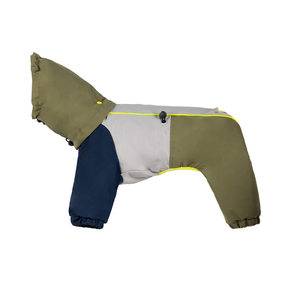Waterproof Ski-Style Padded Pet Jacket And Hat