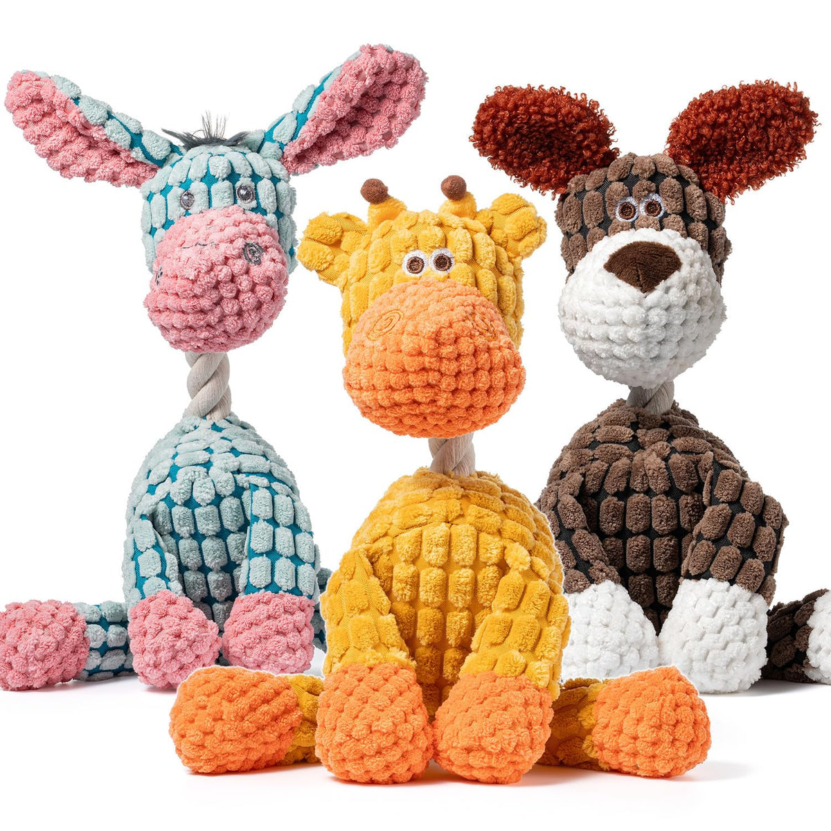 3 Pack Dog Toys Squeaky, Durable Stuffed Plush Puppy Chew Toy Cute Dog Toys For Small Medium Large Dog, Reinforced Sewing, Assortment Value