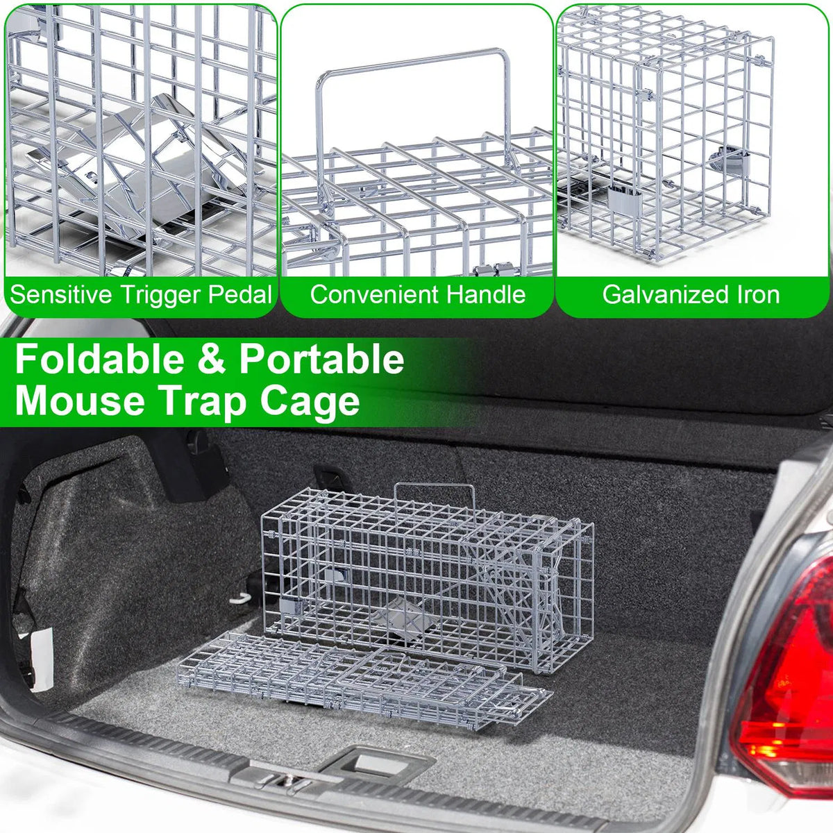 2-Pack Humane Mouse Traps – Instant-Lock One-Way Door, 2 Mm Galvanized Metal, Safe For Kids & Pets, Indoor/Outdoor Reusable Catcher, Easy-Se