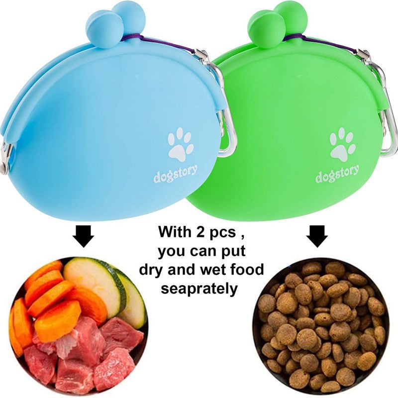 Solid Color Silicone Pet Snack Bag