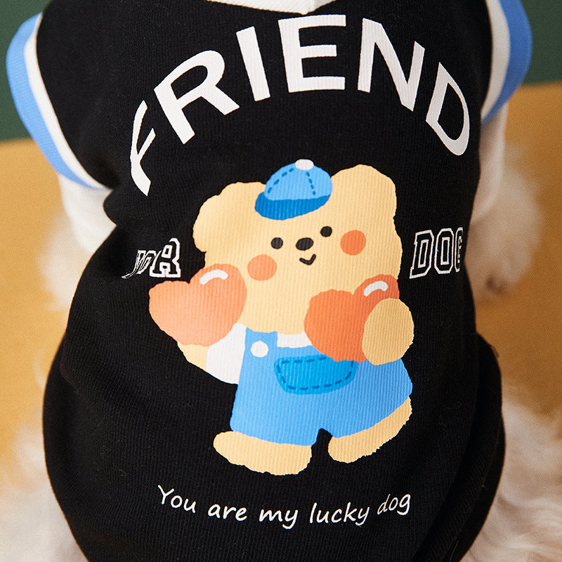 Fashion Stitching Contrast Color Fake Two-Piece Pet Sweater