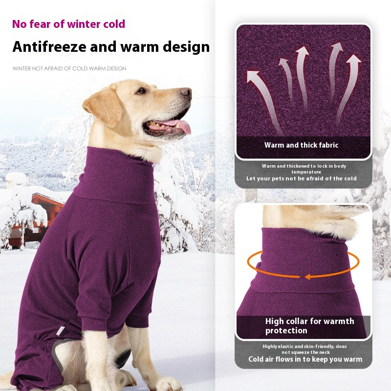 High-Collar Warm Polar Fleece Dog Coat