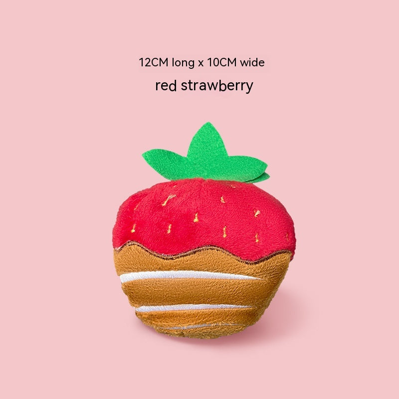 Strawberry Chocolate Plush Dog Toy